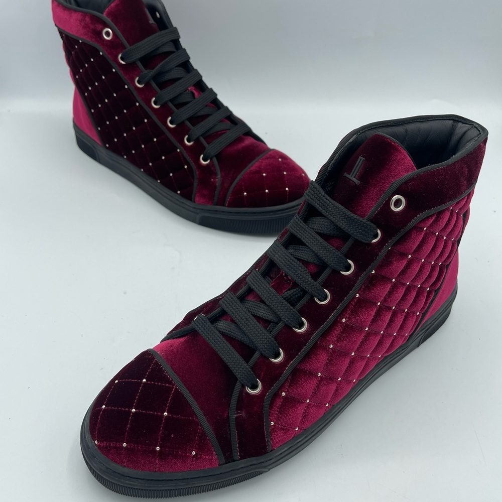 Louis Leeman Maroon Velvet Men’s Sneakers